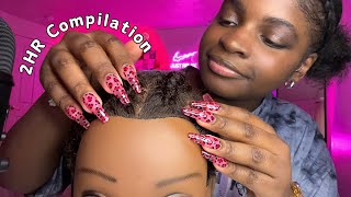 ASMR 2 HOURS Teaching You How To Braid Thick Hair 💆🏾‍♀️ [upl. by Naj7]