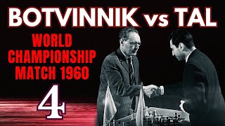 Mikhail Botvinnik vs Mikhail Tal  World Championship Match 1960  Round 4 [upl. by Bonns]