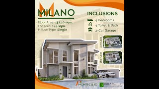 Montecelio Residences  4 Bedrooms Milano model  Concepcion Tarlac near New Clark City [upl. by Pius]