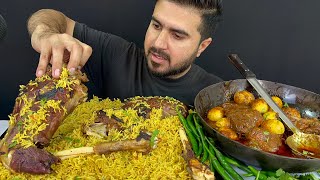 ASMR Eating Spicy Mutton Legs BiryaniSpicy amp Huge Chicken amp Eggs Curry  Real MukbangNo Talking [upl. by Danit45]