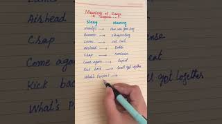 Slangs wordsMeanings of slangs in Englishenglish education TNA [upl. by Yekram]