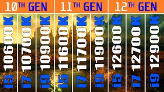 10600K vs 10700K vs 10900K vs 11600K vs 11700K vs 11900K vs 12600K vs 12700K vs 12900K [upl. by Keese]