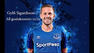 Gylfi Sigurdsson All 21 GoalsampAssists 202021 [upl. by Nirtak]