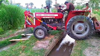 Tractor video  Massey Ferguson Tractor Dangerous crossing [upl. by Fugazy]