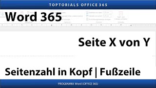 Seitenzahl in Kopf oder Fußzeile eintragen  Word 365 Tutorial [upl. by Hoes10]