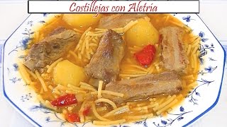 Costillejas con Aletría  Receta de Cocina en Familia [upl. by Chatwin170]