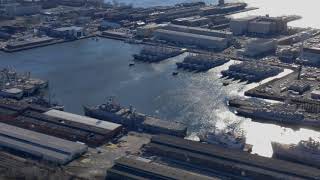 Aerial view of Philadelphia Naval Shipyard  Aker Philadelphia Shipyard [upl. by Utham335]