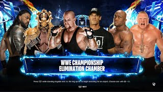 WWE 2K24 Elimination Chamber  Roman Reigns VS HHH VS Undertaker VS Cena VS Lashley VS Brock [upl. by Schonthal958]