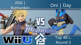 Momocon 2017  2GG  Komorikiri Cloud vs Oni  Day Lucario  Smash 4 Top 48 L Round 3 [upl. by Lubow]