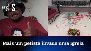 Militante do PT invade e vandaliza igreja evangélica no Ceará [upl. by Lorou941]