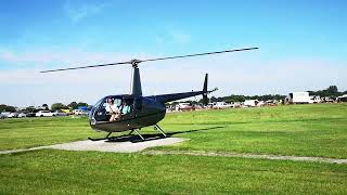 Robinson R44 helicopter takeoff after a difficult startup [upl. by Haydon324]