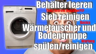 Wärmepumpen Trockner Reinigen  Sieb  Wärmetauscher  Behälter leeren  obwohl dieser leer ist [upl. by Kazim]