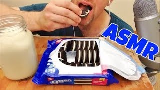 ASMR  DOUBLE STUFFED OREOS amp MILK INTENSE CRUNCHY EATING SOUNDS [upl. by Aiyram]