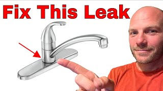 Kitchen Faucet Leaks at the base Easy Fix [upl. by Adnarram]