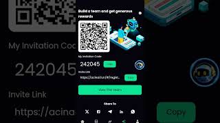 ACINAI ACINAIFUN  ACINAIFUN INVITE CODE  ONLINE EARNING APP [upl. by Velvet]