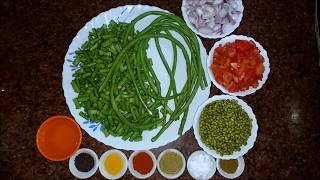 बीन्स और साबुत मूंग दाल की सब्जी  Barbati Ki Sabji  How to make Long beans  Long beans sabzi [upl. by Orazio]