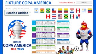 Fixture COPA AMERICA USA 2024⚽en Excel✅ [upl. by Anniken]