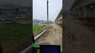 The process of erecting electric poles machine autotools automobile factory automachine [upl. by Atirys182]