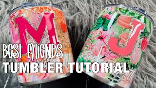 Best Friends Tumblers  Glitter and Epoxy Tumbler Tutorial [upl. by Sedberry]