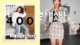 Spent 400 at Stylenanda  Korean Fashion Haul [upl. by Leschen]