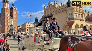 Poland  Krakow Walking Tour  Summer 2023  4K HDR 60 FPS with Drone Shots [upl. by Aicat880]