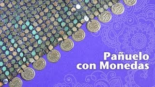 Como hacer un pañuelo para la cabeza con monedas  Pañuelo Árabe [upl. by Conger]