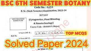 BSc 6th Semester Botany Cytogenetics Plant Breeding and Nanotechnology 🔥🔥mlk siddharthuniversity [upl. by Atirb957]