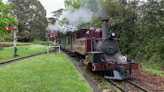 Puffing Billy 7A Arriving at Menzies Creek Station [upl. by Scutt]