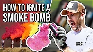 How to ignite a SMOKE BOMB  Smoke Grenade  Smoke Effect [upl. by Adnek]