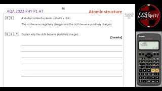 AQA GCSE Physics 2022  Paper 1 Q5 Higher Tier Past paper Question Review Topic Atomic Structure [upl. by Volin720]