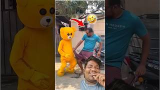 Teddy Vs Lungi Dance Man😂shorts funny teddycomedy teddybeardance comedy prank [upl. by Fruin]