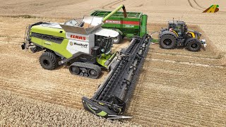 Weizenernte 2022 Getreideernte Mähdrescher CLAAS Lexion Traktor Fendt Lohnunternehmen Landwirtschaft [upl. by Yetsirhc]