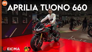 Aprilia Tuono 660 Factory 2025 da EICMA 2024  Più potente e più ricca [upl. by Willis]