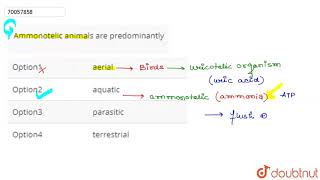 Ammonotelic animals are predominantly [upl. by Irotal]