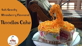 Anti gravity Noodles cake  NOODLES THEME CAKE  Gravity defying noodles cake No fondant amp oven [upl. by Killoran]