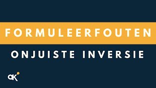 Formuleerfouten Onjuiste Inversie [upl. by Nawj]