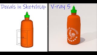 SketchUp tutorial  Applying decals in Vray5 Newest feature update [upl. by Assedo]