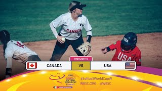 Highlights  Game 3 Canada vs USA  2024 WBSC Women’s Softball World Cup  Finals [upl. by Mitch]