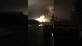 Power Substation Blast Lights Up Ephrata Night Sky [upl. by Ahsinrat]