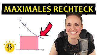 Extremwertaufgaben – Maximaler Flächeninhalt Rechteck unter Funktion [upl. by Cara]