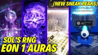 Every Sols RNG Eon 1 potential aura and NEW SNEAK PEAKS Whitelisted auras [upl. by Hellman]