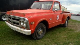 1970 GMC Short Bed Stepside Barn Find  lastchanceautorestorecom [upl. by Auqinihs535]