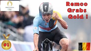 REMCO EVENEPOEL GOLD  Mens Cycling Time Trial  Paris 2024 Olympics  Paris2024 [upl. by Ramad289]