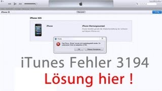 iTunes Fehler 3194 beheben Fehler bei Wiederherstellung alle Versionen [upl. by Leitman]