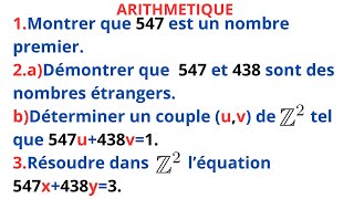 ARITHMETIQUERESOLUTION DEQUATION A DEUX INCONNUS DANS LENSEMBLE DES ENTIERS RELATIFS Z [upl. by Aicekal]