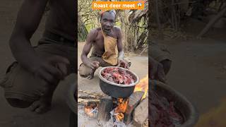 Roasted food meet deer food cooking africa villagelife [upl. by Kezer345]