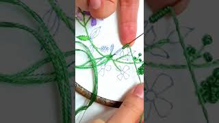 Bullion knot arabic топ trending handembroidry embroiderydesigns embroiderey diy viralshorts [upl. by Nilyahs]