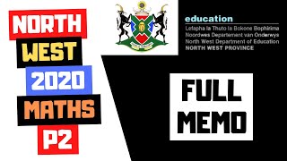 North West 2020 Prelim Maths Grade 12 Past Paper 2 full memo by BrightYoungBrains [upl. by Eachern]