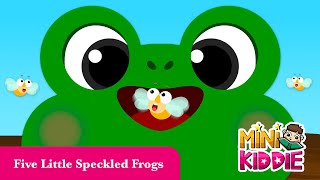 Five Little Speckled Frogs  Kids Songs with Lyrics  Best Nursery Rhymes  Mini Kiddie [upl. by Winnifred5]