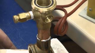 Induction Soldering Copper Pipe to Brass Couplings [upl. by Ahtilat340]